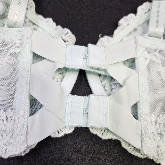 Intimately Free People Daydreamer Bra 32D Lace Underwire Unlined Ice Fog Sheer - Picture 7 of 16